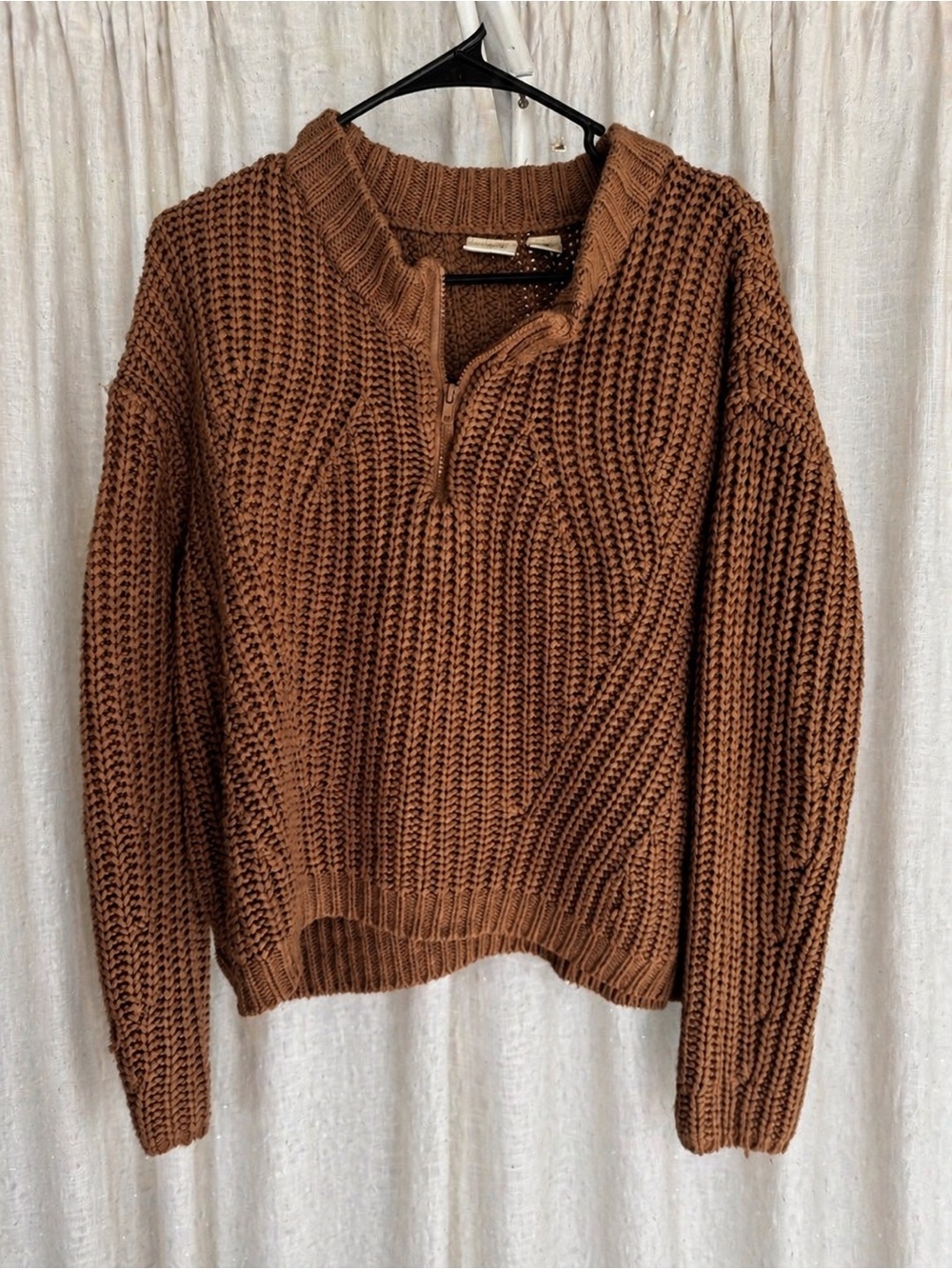 Daytrip Chunky Half-Zip Turtleneck Sweater - Brown